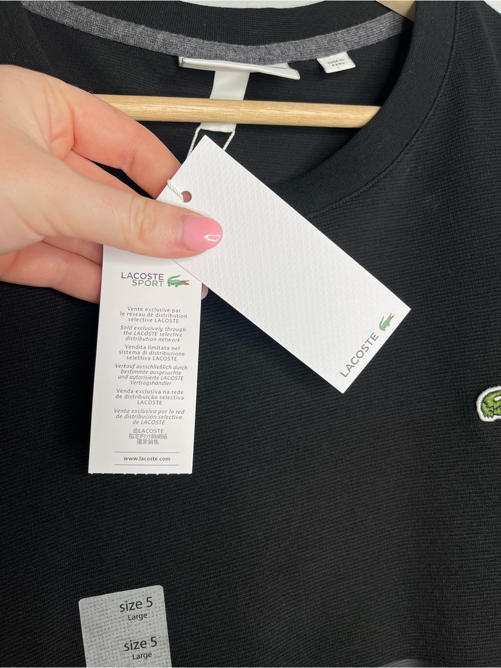 Lacoste SPORT Lightweight Bicolor Tape T-Shirt (Large) NWT - Picture 7 of 7